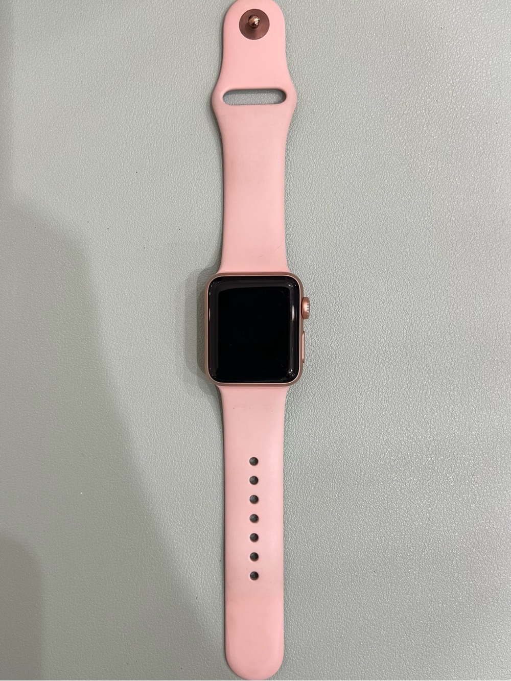 Apple Watch Series 3 GPS + Cellular 38MM Rose Gold Aluminum Pink Silicone Band